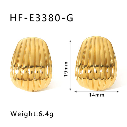 1 Pair Ig Style Vintage Style Simple Style Shell Plating Stainless Steel 18k Gold Plated White Gold Plated Gold Plated Ear Studs
