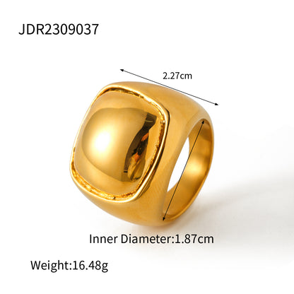 Ig Style Square Stainless Steel Plating 18k Gold Plated Rings