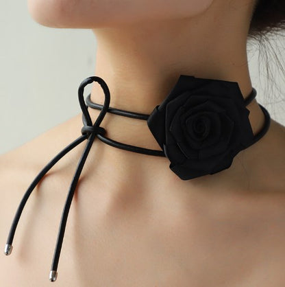 Sweet Flower Ribbon Women's Choker