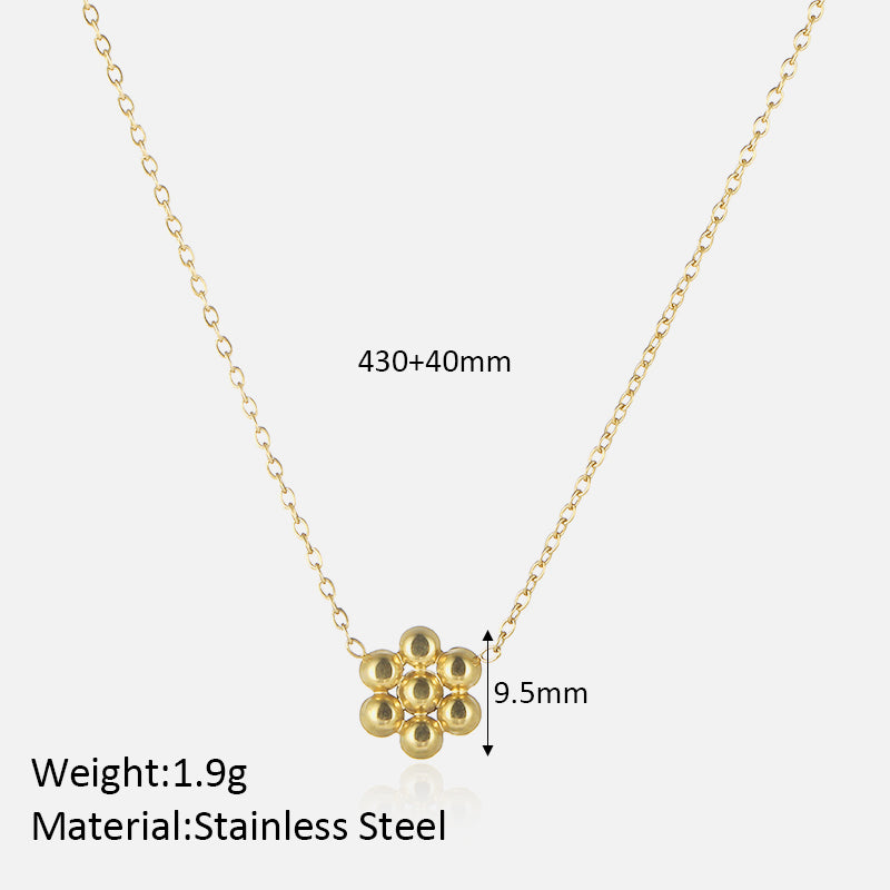 Elegant Flower Stainless Steel Plating 18k Gold Plated Pendant Necklace