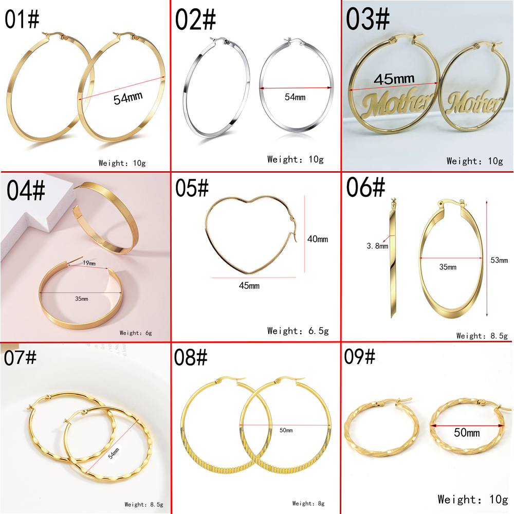 1 Pair Simple Style Round Letter Plating Hollow Out Stainless Steel 18k Gold Plated Silver Plated Earrings