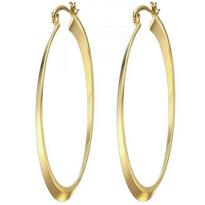 1 Pair Simple Style Round Letter Plating Hollow Out Stainless Steel 18k Gold Plated Silver Plated Earrings