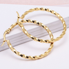 1 Pair Simple Style Round Letter Plating Hollow Out Stainless Steel 18k Gold Plated Silver Plated Earrings