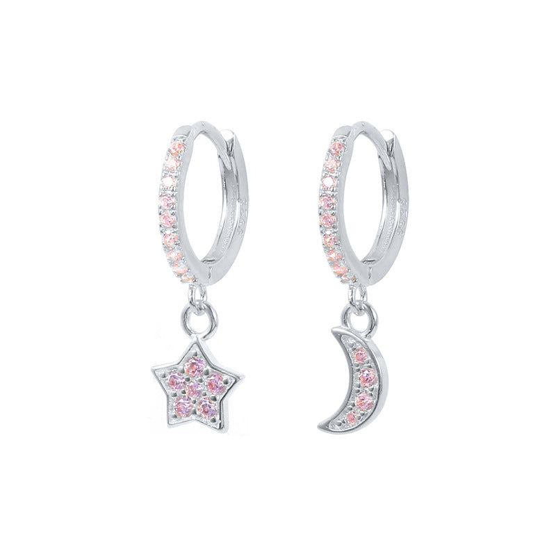 Star Moon Diamond Earrings Ear Hoop Fashion Earrings