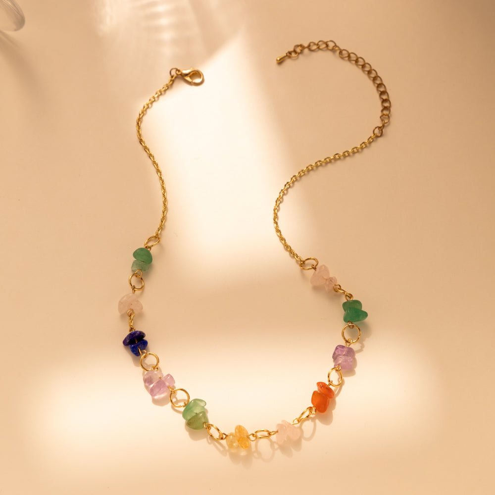 Vintage Style Sweet Irregular Natural Stone Beaded Plating Necklace