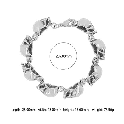 Hip-hop Streetwear Solid Color Stainless Steel Bracelets