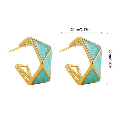 1 Pair Vintage Style U Shape Water Droplets Plating Stainless Steel Ear Studs