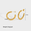 1 Pair Casual C Shape Plating Stainless Steel 14k Gold Plated Ear Studs