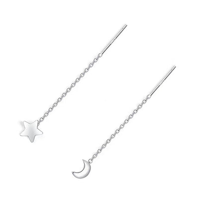 1 Pair Simple Style Star Moon Heart Shape Sterling Silver Ear Line