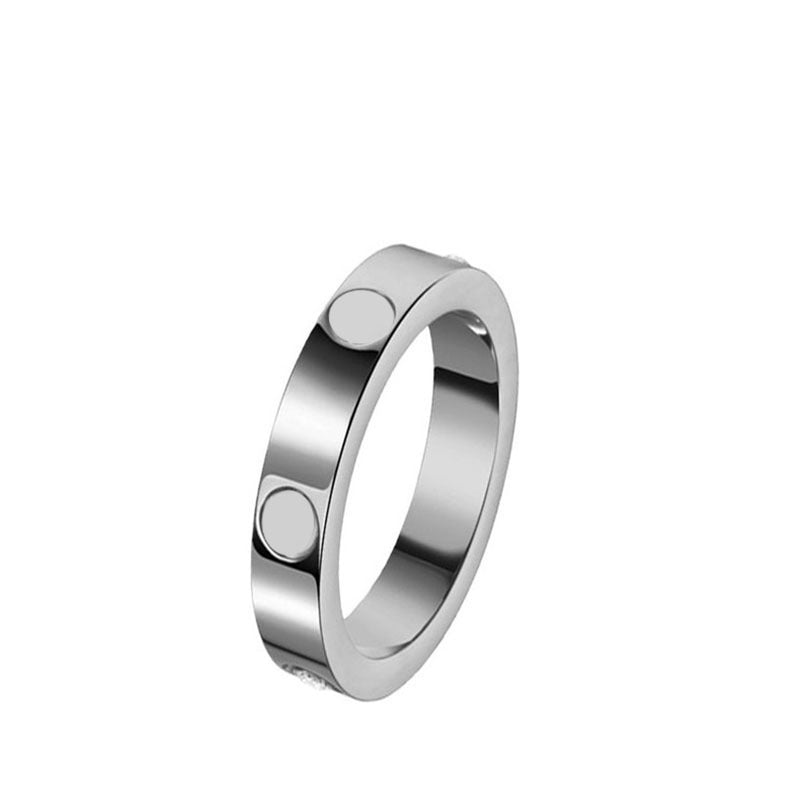 Simple Style Geometric Titanium Steel Plating Inlay Rhinestones Rings