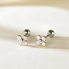 1 Pair Simple Style Flower Plating Sterling Silver Ear Studs