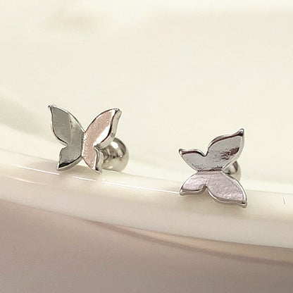 1 Pair Simple Style Butterfly Plating Inlay Sterling Silver Zircon Ear Studs