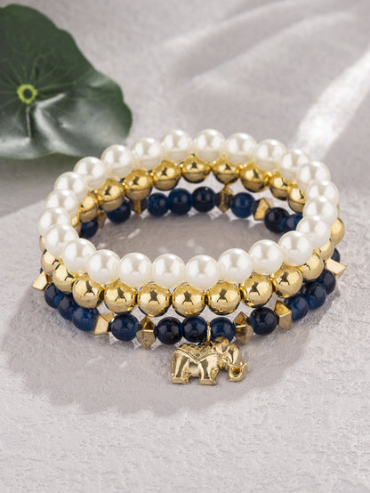 Retro Devil's Eye Tree Heart Shape Arylic Imitation Pearl Alloy Wholesale Bracelets