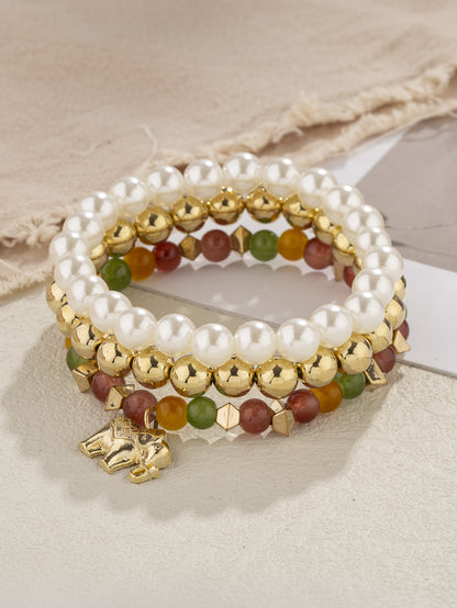 Retro Devil's Eye Tree Heart Shape Arylic Imitation Pearl Alloy Wholesale Bracelets