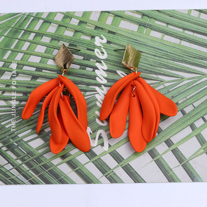 1 Pair Simple Style Geometric Color Block Spray Paint Arylic Drop Earrings