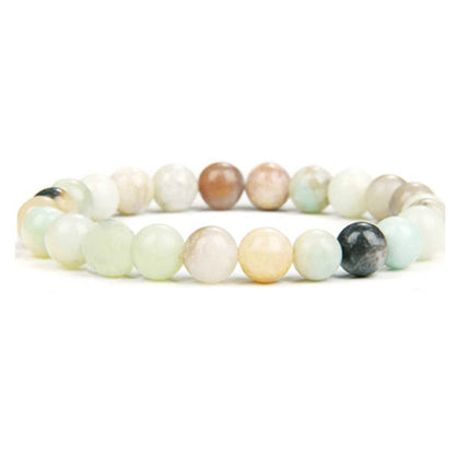 Simple Style Solid Color Natural Stone Beaded Bracelets