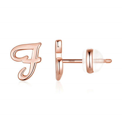 1 Pair Casual Elegant Classic Style Letter Plating Copper 14k Gold Plated Ear Studs