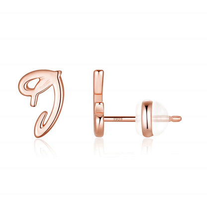 1 Pair Casual Elegant Classic Style Letter Plating Copper 14k Gold Plated Ear Studs