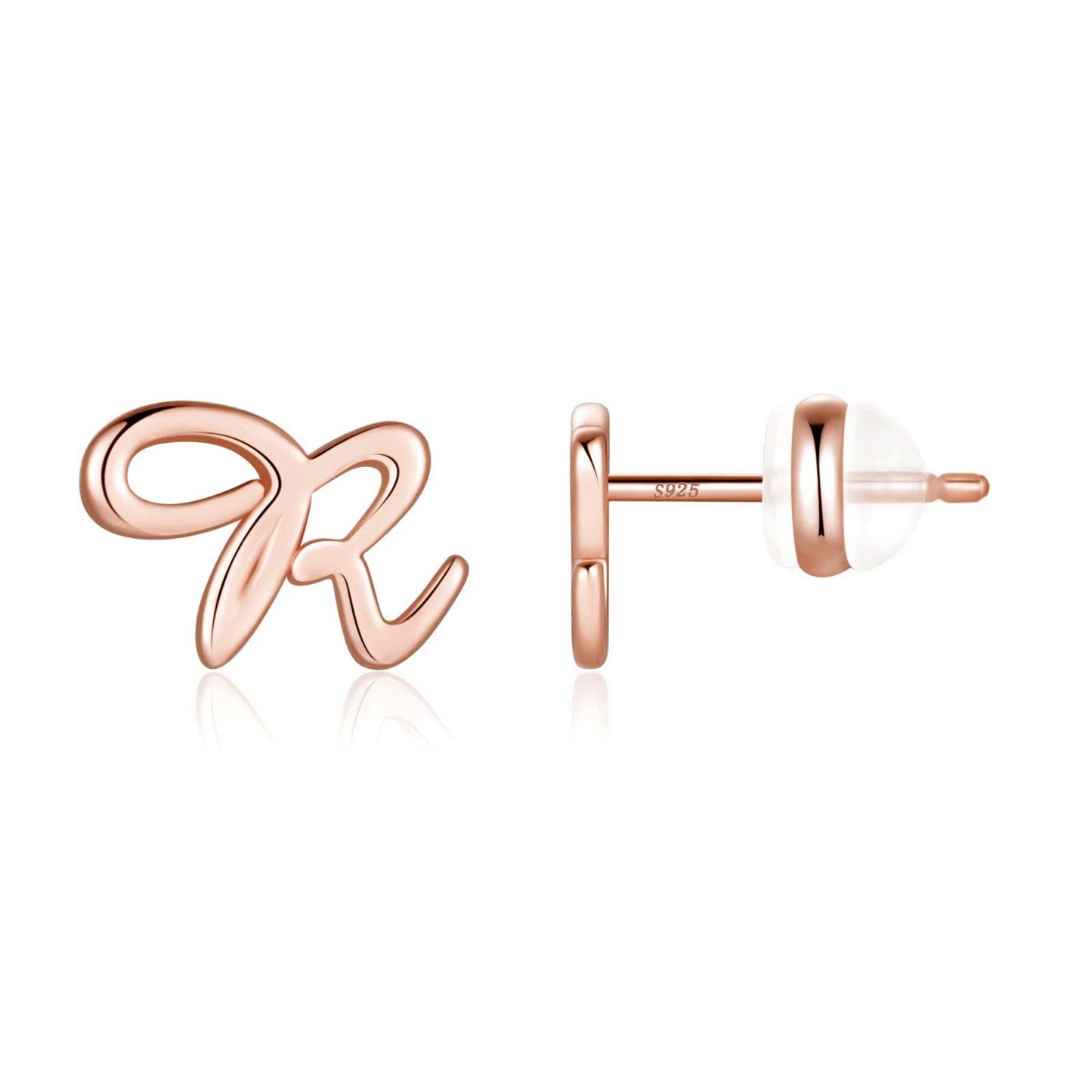 1 Pair Casual Elegant Classic Style Letter Plating Copper 14k Gold Plated Ear Studs