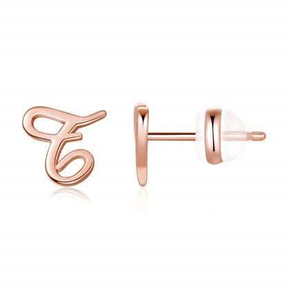 1 Pair Casual Elegant Classic Style Letter Plating Copper 14k Gold Plated Ear Studs