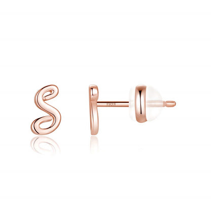 1 Pair Casual Elegant Classic Style Letter Plating Copper 14k Gold Plated Ear Studs