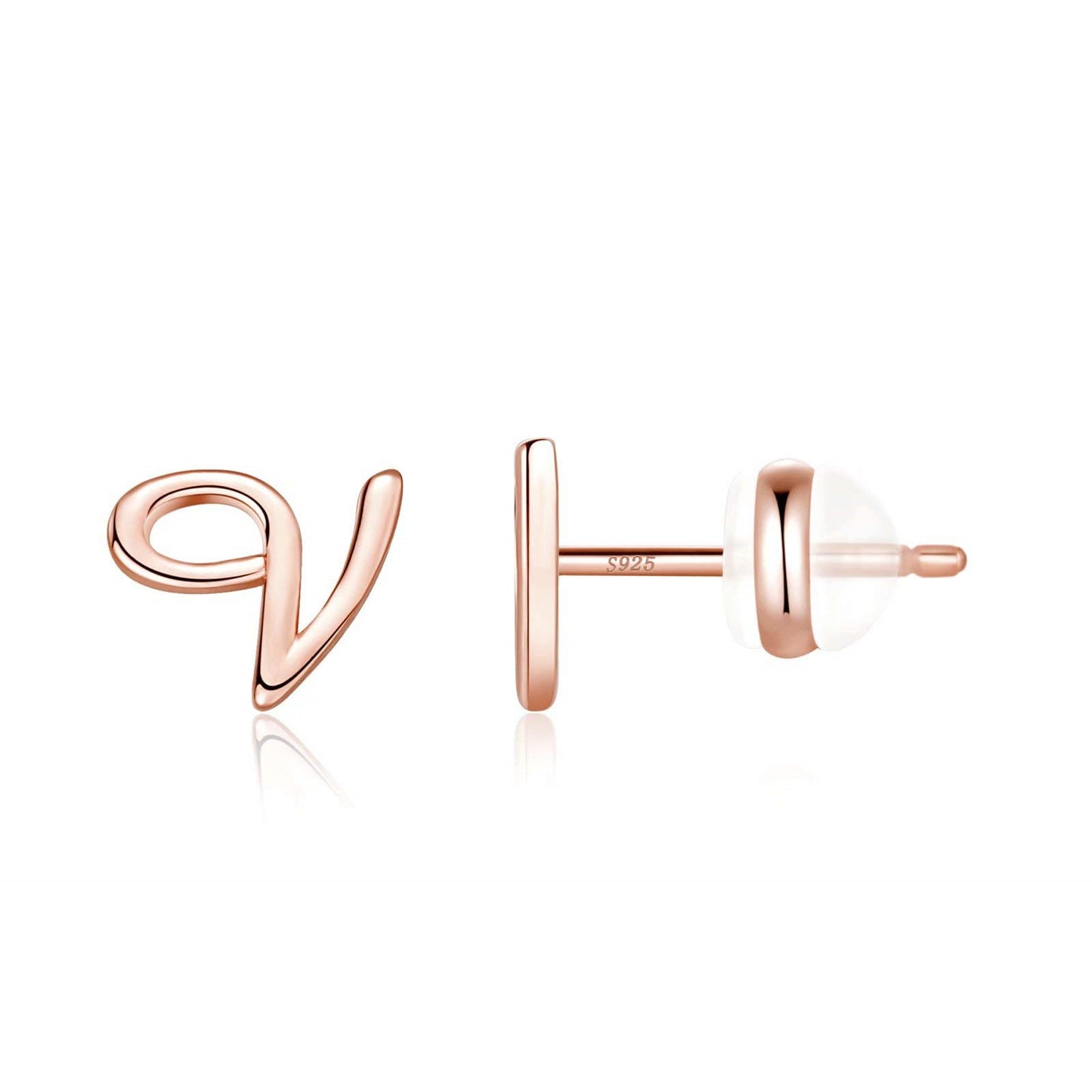 1 Pair Casual Elegant Classic Style Letter Plating Copper 14k Gold Plated Ear Studs