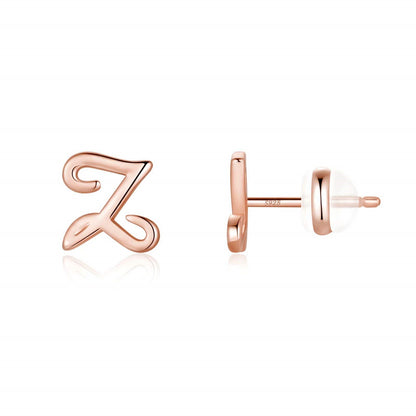 1 Pair Casual Elegant Classic Style Letter Plating Copper 14k Gold Plated Ear Studs