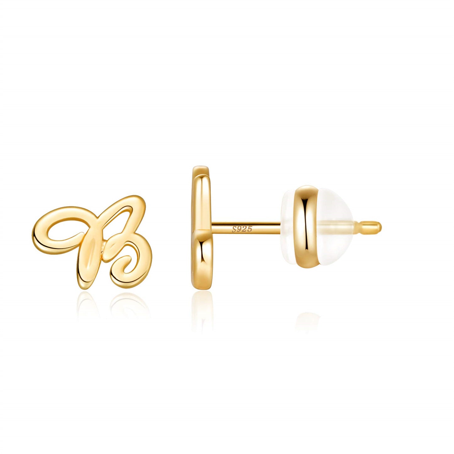 1 Pair Casual Elegant Classic Style Letter Plating Copper 14k Gold Plated Ear Studs