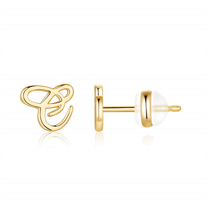 1 Pair Casual Elegant Classic Style Letter Plating Copper 14k Gold Plated Ear Studs