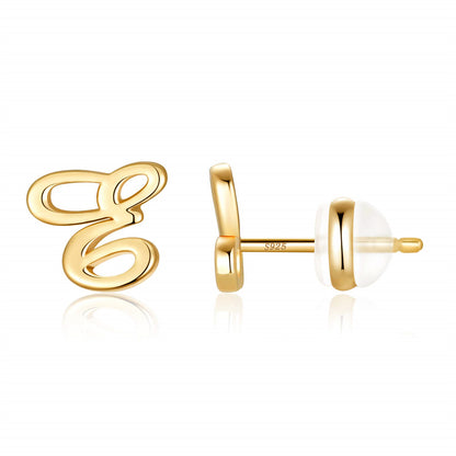 1 Pair Casual Elegant Classic Style Letter Plating Copper 14k Gold Plated Ear Studs