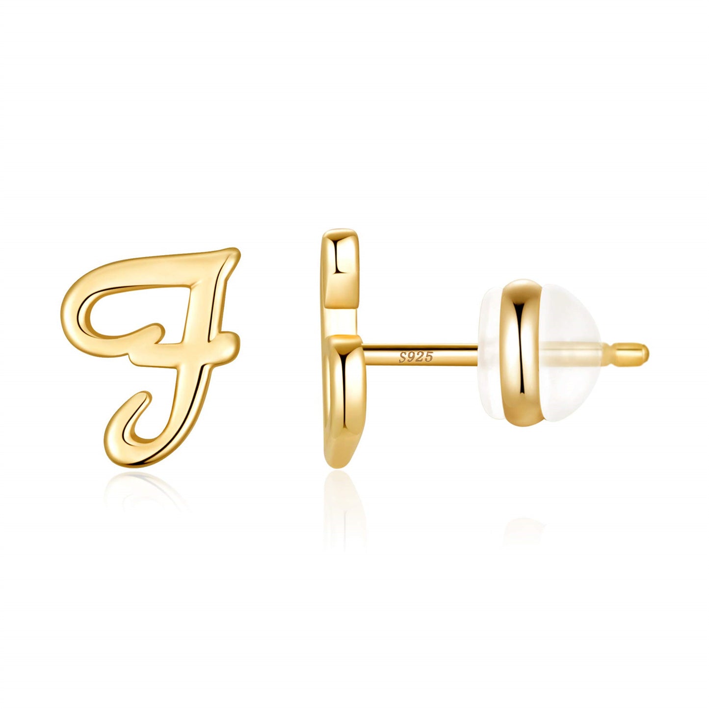 1 Pair Casual Elegant Classic Style Letter Plating Copper 14k Gold Plated Ear Studs