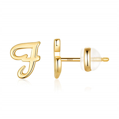 1 Pair Casual Elegant Classic Style Letter Plating Copper 14k Gold Plated Ear Studs