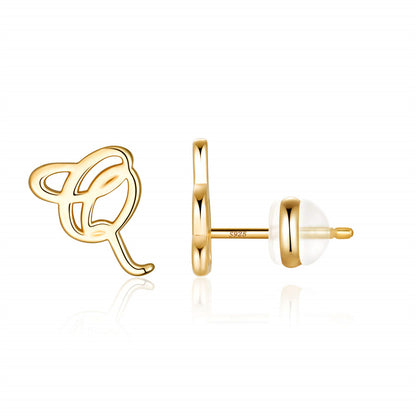 1 Pair Casual Elegant Classic Style Letter Plating Copper 14k Gold Plated Ear Studs