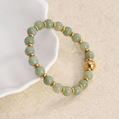 Simple Style Commute Doll Constellation Crown Natural Stone Titanium Steel Wholesale Bracelets