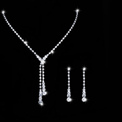 Simple Style Commute Solid Color Alloy Inlay Rhinestones Women's Jewelry Set