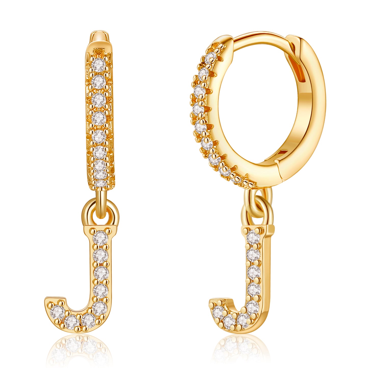 1 Pair Elegant Classic Style Letter Plating Inlay Copper Zircon 14k Gold Plated Drop Earrings