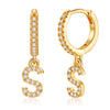 1 Pair Elegant Classic Style Letter Plating Inlay Copper Zircon 14k Gold Plated Drop Earrings