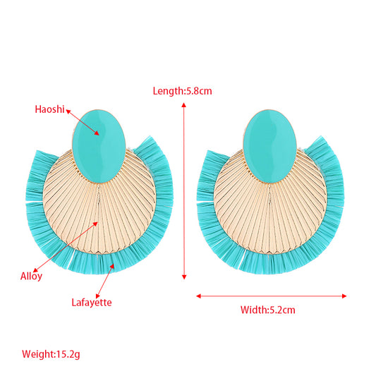 1 Pair Vacation Simple Style Solid Color Braid Inlay Alloy Gold Plated Ear Studs