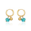 1 Pair Casual Simple Style Round Beaded Plating Stainless Steel 18k Gold Plated Drop Earrings