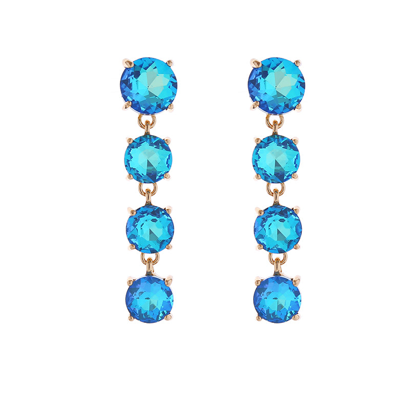 1 Pair Vacation Classic Style Solid Color Plating Inlay Alloy Glass Gold Plated Drop Earrings