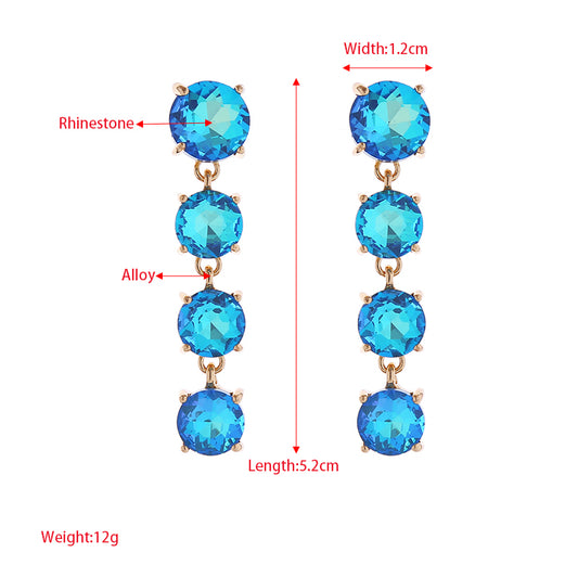 1 Pair Vacation Classic Style Solid Color Plating Inlay Alloy Glass Gold Plated Drop Earrings