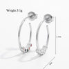 1 Pair Elegant Simple Style C Shape Water Droplets Solid Color Plating Inlay Sterling Silver Zircon White Gold Plated Rhodium Plated Ear Studs