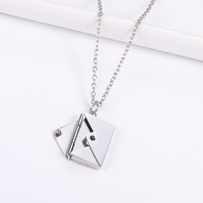 Ig Style French Style Envelope Stainless Steel Plating Palladium White K Pendant Necklace