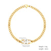 Cute Simple Style Square Oval Heart Shape Stainless Steel Gold Plated Zircon Bracelets In Bulk