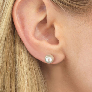 1 Piece Sweet Round Plating Sterling Silver Silver Plated Ear Studs