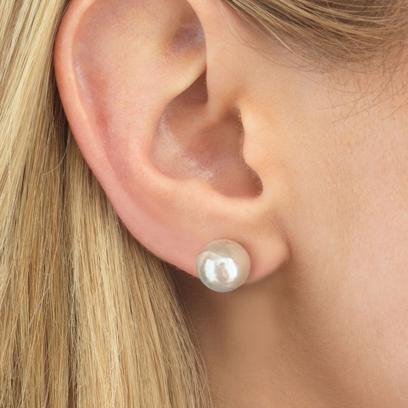 1 Piece Sweet Round Plating Sterling Silver Silver Plated Ear Studs