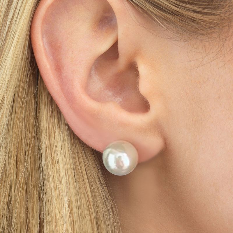 1 Piece Sweet Round Plating Sterling Silver Silver Plated Ear Studs