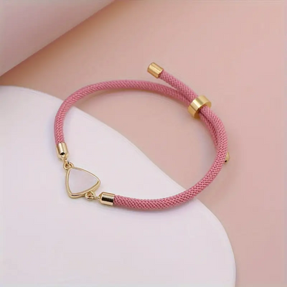 Simple Style Triangle Copper 18k Gold Plated Zircon Drawstring Bracelets In Bulk