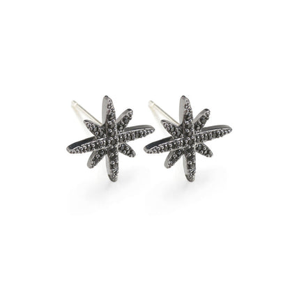 1 Pair Simple Style Star Plating Inlay Copper Zircon White Gold Plated Ear Studs