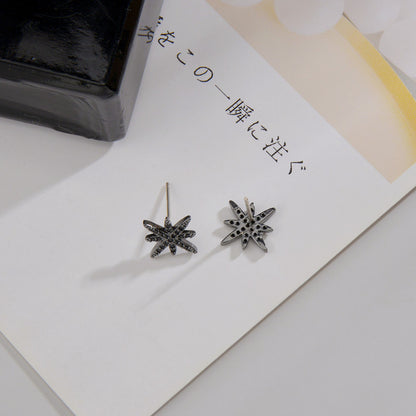 1 Pair Simple Style Star Plating Inlay Copper Zircon White Gold Plated Ear Studs